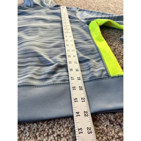 Nike Therma Fit Hoodie, Youth Boys Large, Full Zip, Gray Yellow Striped Volt - Picture 9 of 9